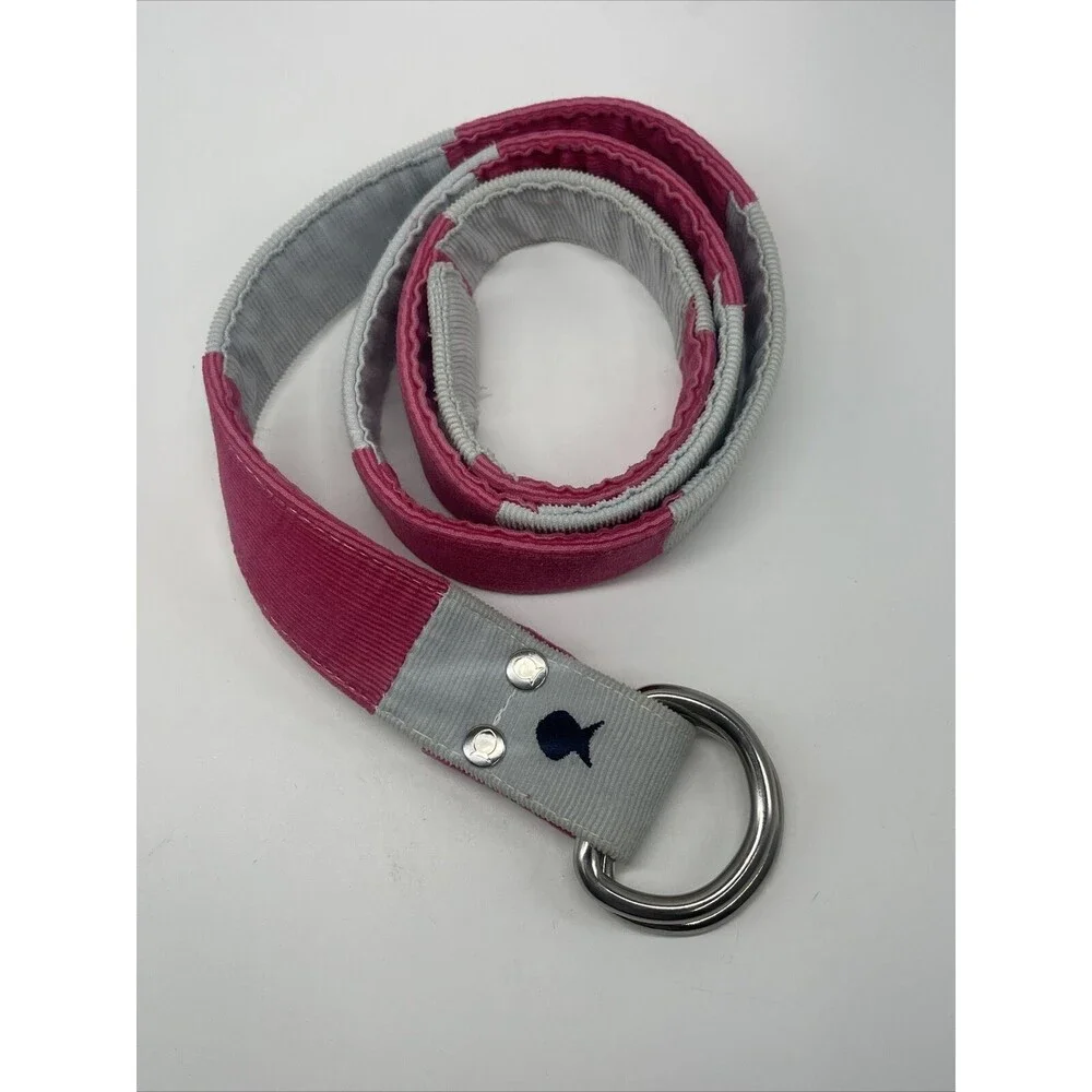Maax Blue Fish River Corduroy Fabric Pink & Gray Belt Sz Sm New W/O Tags